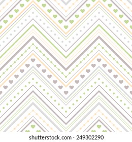 Ornament with hearts. Romantic seamless vector pattern for Valentine's Day or wedding. Abstract texture can be used for greeting cards, wedding invitations or party Valentine's Day. 