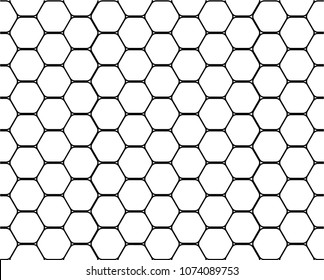 Ornament with honeycomb. Simple geometric linear pattern. Rounded corner. Contrasting color. Black and white colors.Abstract composition. Minimalism. Vector image.Design.
