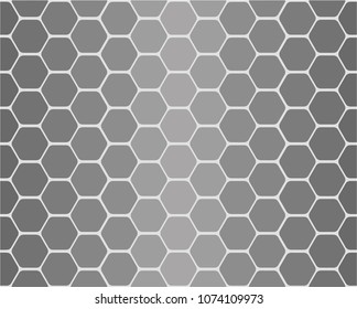 Ornament with honeycomb.Simple geometric pattern.Rounded corner.Bright orange color.Gradient.Gray-white gamma.Abstract composition. Minimalism. Vector image.Design.