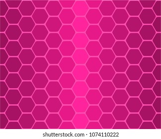 Ornament with honeycomb.Simple geometric pattern.Rounded corner.Bright orange color.Gradient.Bright pink gamma.Abstract composition. Minimalism. Vector image.Design.