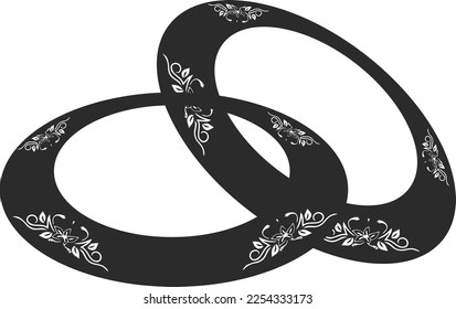 Ornament icon, bangles icon black vector