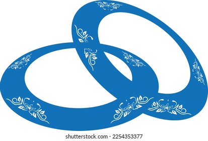 Ornament icon, bangles icon blue vector