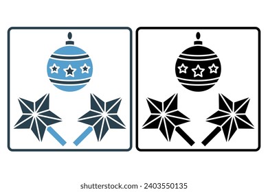 ornament icon. icon related to Christmas and the end of the year. solid icon style. simple vector design editable