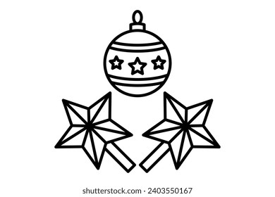 ornament icon. icon related to Christmas and the end of the year. line icon style. simple vector design editable