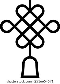 Icono de adorno. Diseño de estilo lineal delgado aislado sobre fondo blanco