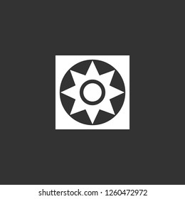 ornament icon vector. ornament sign on black background. ornament icon for web and app