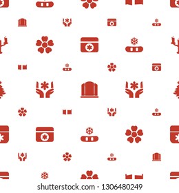 ornament icons pattern seamless white background. Included editable filled flower, gate, snowflake, Christmas tree, candlestick icons. ornament icons for web and mobile.