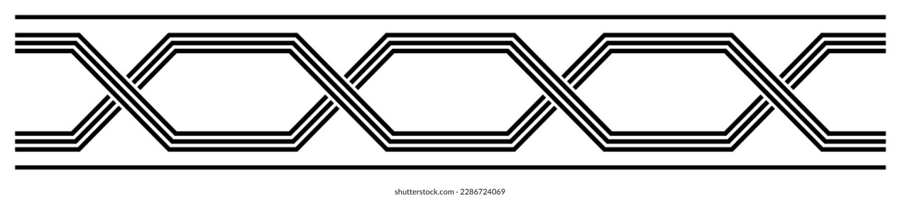 Ornament of intertwined lines. Stencil making or printing. Drawing a picture on a wall, floor, furniture or textiles.