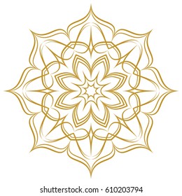 Ornament invitation card with lace background. Mandala style. Vector illustration