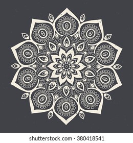 Ornament invitation card with mandala. Geometric circle element made in vector. Mandala for decoration holiday cards, background and sites. Kaleidoscope, medallion, yoga, India, arabic