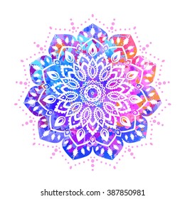 Ornament invitation card with mandala. Geometric circle element made in vector. Mandala for decoration holiday cards, background and sites. Kaleidoscope, medallion, yoga, India, arabic