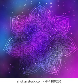 Ornament invitation card with mandala. Geometric circle element made in vector. Mandala for decoration holiday cards, background and sites. 