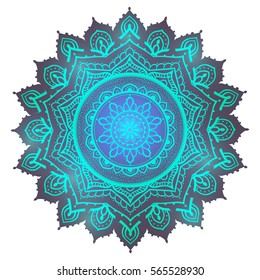 Ornament invitation card with mandala. Geometric circle element made in vector. Mandala for decoration holiday cards, background and sites. Kaleidoscope, medallion, yoga, India, arabic
