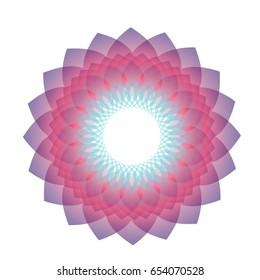 Ornament invitation card with mandala. Geometric circle element made in vector. Mandala for decoration holiday cards, background and sites. Kaleidoscope, medallion, yoga, India, arabic. Vector