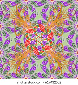 Ornament invitation card Vintage decorative elements on a background. Tribal, Boho, Bohemian style, for flash tattoo. Vector colored Mandala.