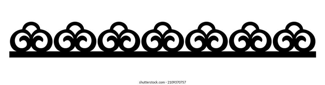 Ornament isolated on white background. Decorative element. For laser cutting and printing. Editable size.