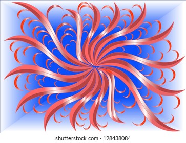 Ornament as jellyfish tentacles of various colors with color gradients