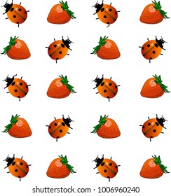 ornament: ladybugs and strawberries