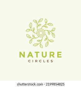 diseño de logotipo moderno en círculo de hojas de honor