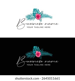 ornament leaf and flower logo
