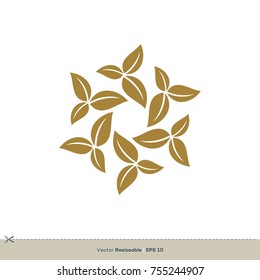 Ornament Leaves Flower Vector Logo Template Illustration Design. Vector EPS 10.