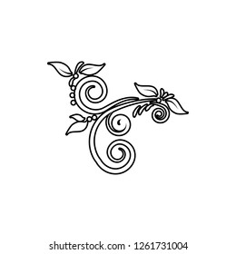 ornament with leaves icon. Element of ornaments for mobile concept and web apps icon. Thin line icon for website design and development, app development