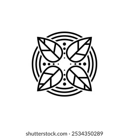 ornament leaves logo isolated on white background