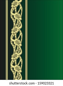 Ornament with leaves and pattern in modern style and baroque frame