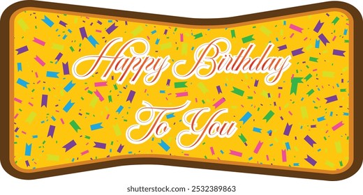 Ornament Lettering word Happy birthday Combination Creative Design. Orange Yellow Happy Birthday Greeting Background Vector Art Illustration.