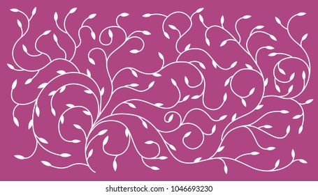 Ornament Line Leaves Branch Vector Stock Vector (Royalty Free) 1046693230