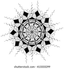 Ornament of the lines, of triangles and rhombus