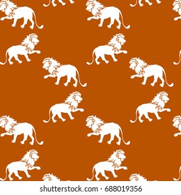 Ornament with lions, vector illustration