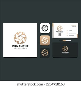 ornament logo design with beauty and face