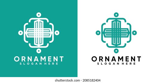 diseño de logotipo de adorno con concepto creativo