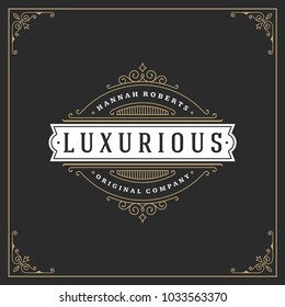 El vectorial de diseño del logotipo de ornamento florece en el marco de la cosecha caligráfica. Ideal para el Luxury Crest, marca boutique, tienda de bodas, firma de hotel.