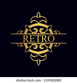 Ornament logo design template vector flourishes calligraphic decorations elegant royal lines