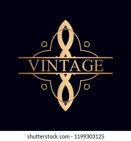 Ornament logo design template vector flourishes calligraphic decorations elegant royal lines