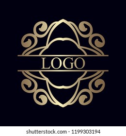 Ornament logo design template vector flourishes calligraphic decorations elegant royal lines