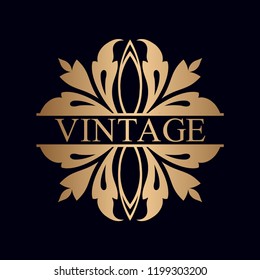 Ornament logo design template vector flourishes calligraphic decorations elegant royal lines