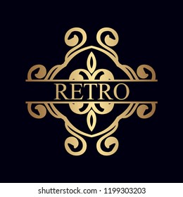 Ornament logo design template vector flourishes calligraphic decorations elegant royal lines