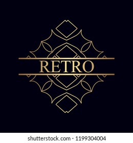 Ornament logo design template vector flourishes calligraphic decorations elegant royal lines