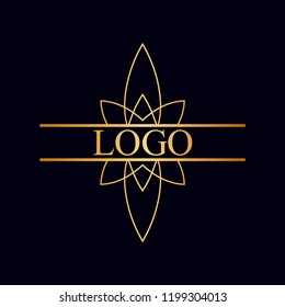 Ornament logo design template vector flourishes calligraphic decorations elegant royal lines