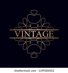 Ornament logo design template vector flourishes calligraphic decorations elegant royal lines