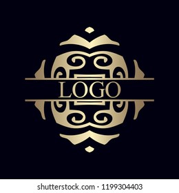 Ornament logo design template vector flourishes calligraphic decorations elegant royal lines