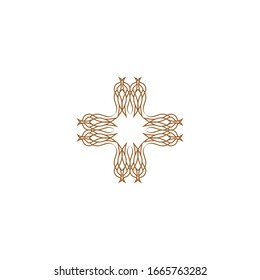Ornament Logo Design Template Vector Decoration, Flourishes Calligraphic Elegant Royal Frame Lines. Good for Luxury Crest