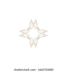 Ornament Logo Design Template Vector Decoration, Flourishes Calligraphic Elegant Royal Frame Lines. Good for Luxury Crest