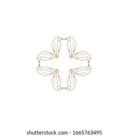 Ornament Logo Design Template Vector Decoration, Flourishes Calligraphic Elegant Royal Frame Lines. Good for Luxury Crest