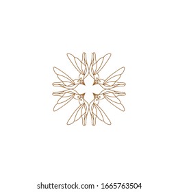 Dekoration der Vektorillustration für die Dekoration der Dekoration von Ornament-Logos, floriert kalligraphische Elegant-Royal-Rahmenlinien. Gut für Luxuscreme