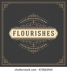 Ornament Logo Design Template Vector Decoration, Flourishes Calligraphic Elegant Royal Frame Lines. Good for Luxury Crest.