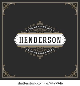 La plantilla de diseño del logotipo ornamental vectorial florece decoraciones caligráficas elegantes líneas reales. Ideal para el Luxury Crest, marca boutique, tienda de bodas, firma de hotel.